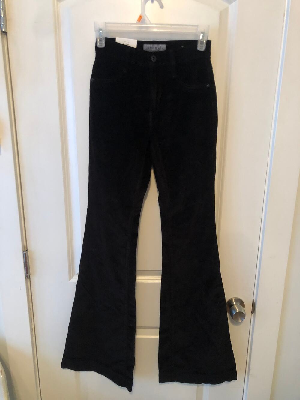 James Jeans SHAYEBEL BLACK VELVETEEN High Rise Flare Leg Velvet sz 24 NWT's $199